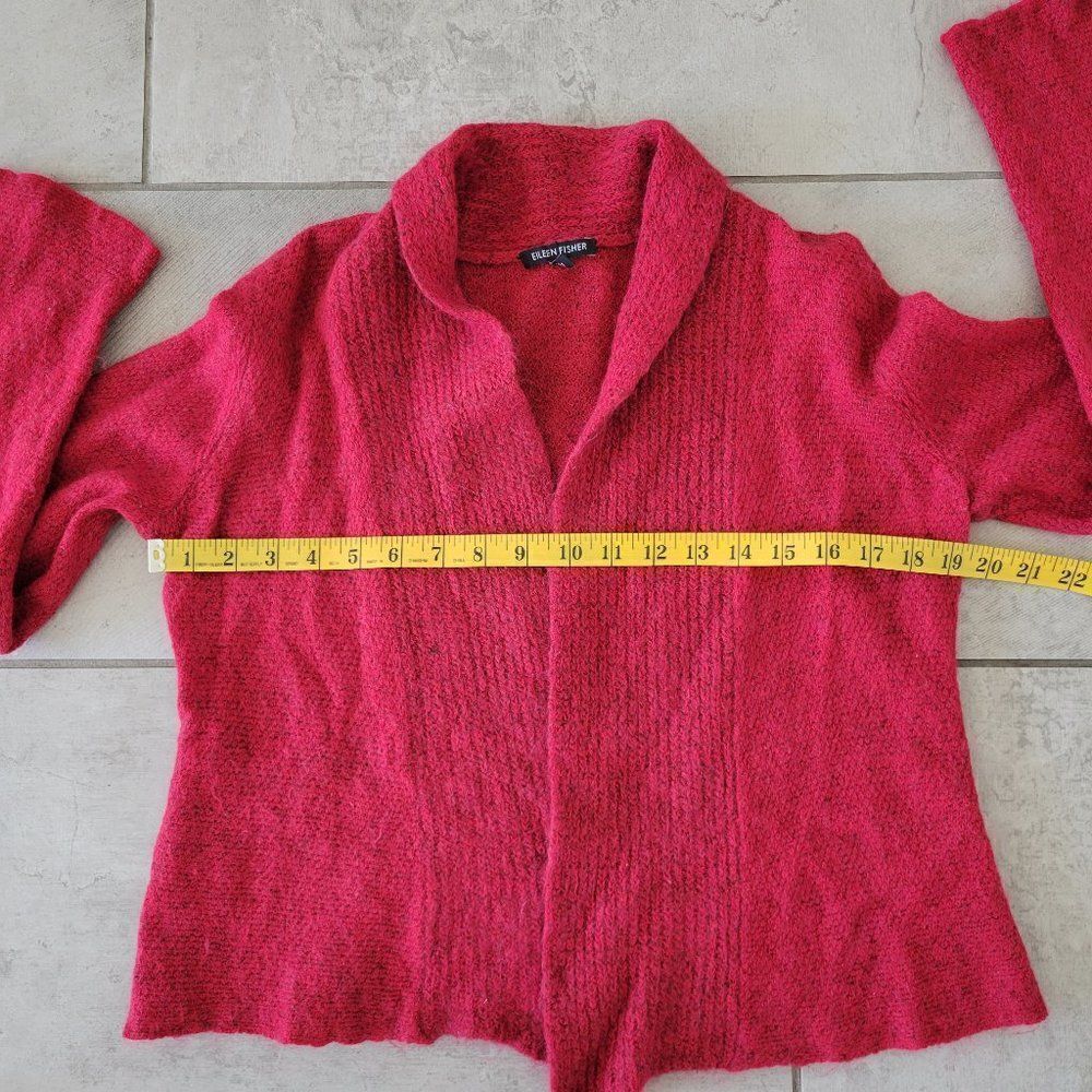 Eileen Fisher Raspberry Drape Front Cardigan Size… - image 7